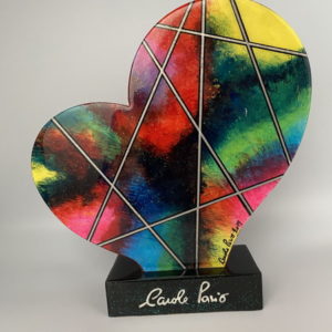 Rainbow heart - 30 cm bois